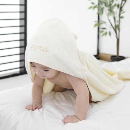 Organic Baby Hooded Towel - Creme